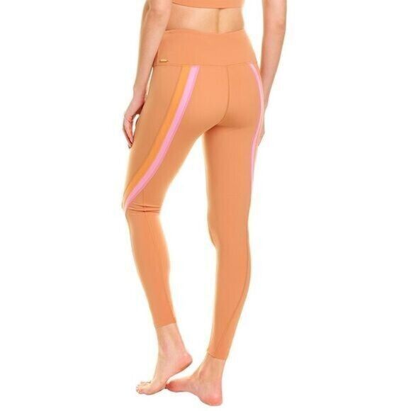 NWT L*‎ Space Wren 7/8 Length Orange Striped Legging Athleisure Size S $125 - Picture 2 of 10